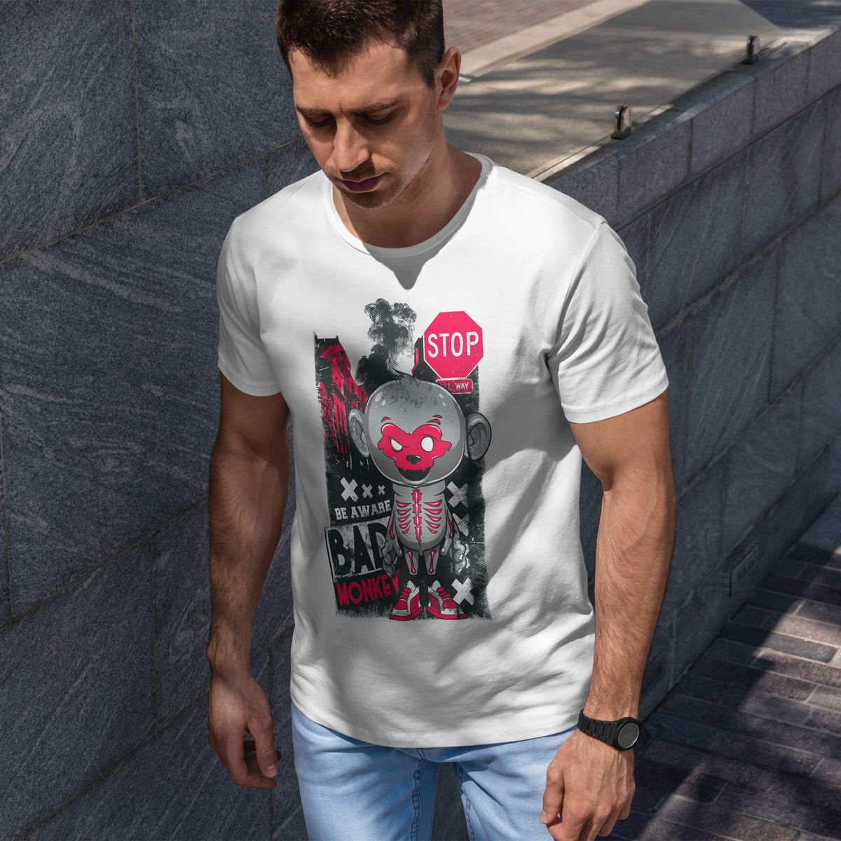 Be Aware Bad Monkey - miejskie ostrzeżenie z pazurem
