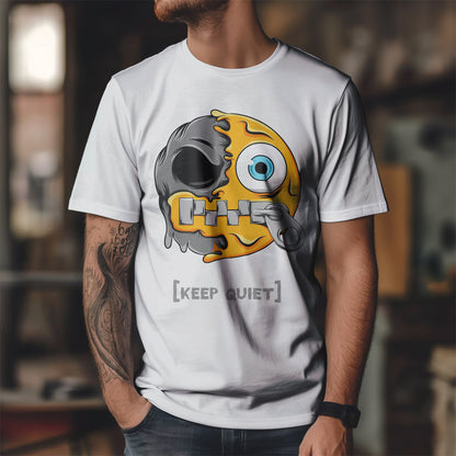 Keep Quiet - koszulka z emotką na suwak