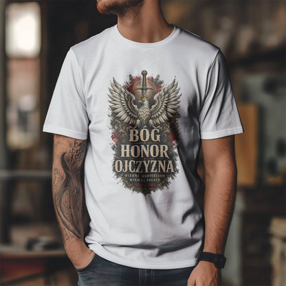 Bóg Honor Ojczyzna - koszulka patriotyczna z orłem