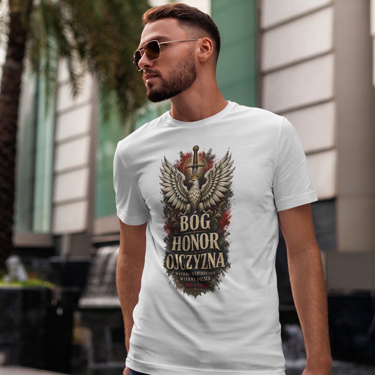 Bóg Honor Ojczyzna - koszulka patriotyczna z orłem