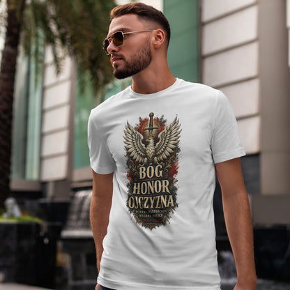 Bóg Honor Ojczyzna - koszulka patriotyczna z orłem