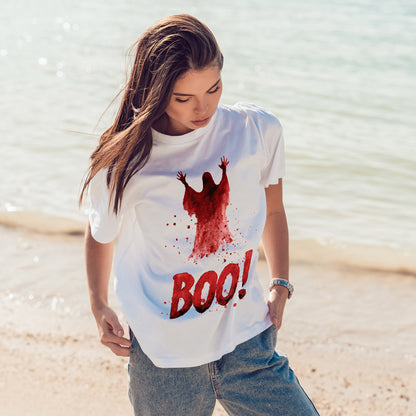 Boo! - czerwony duch na halloweenowy klimat