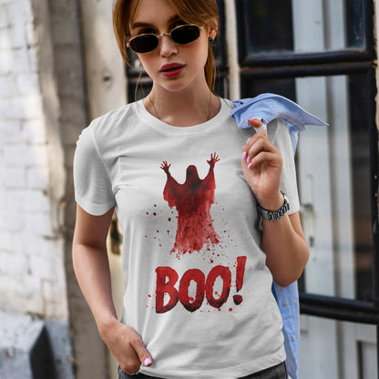 Boo! - czerwony duch na halloweenowy klimat