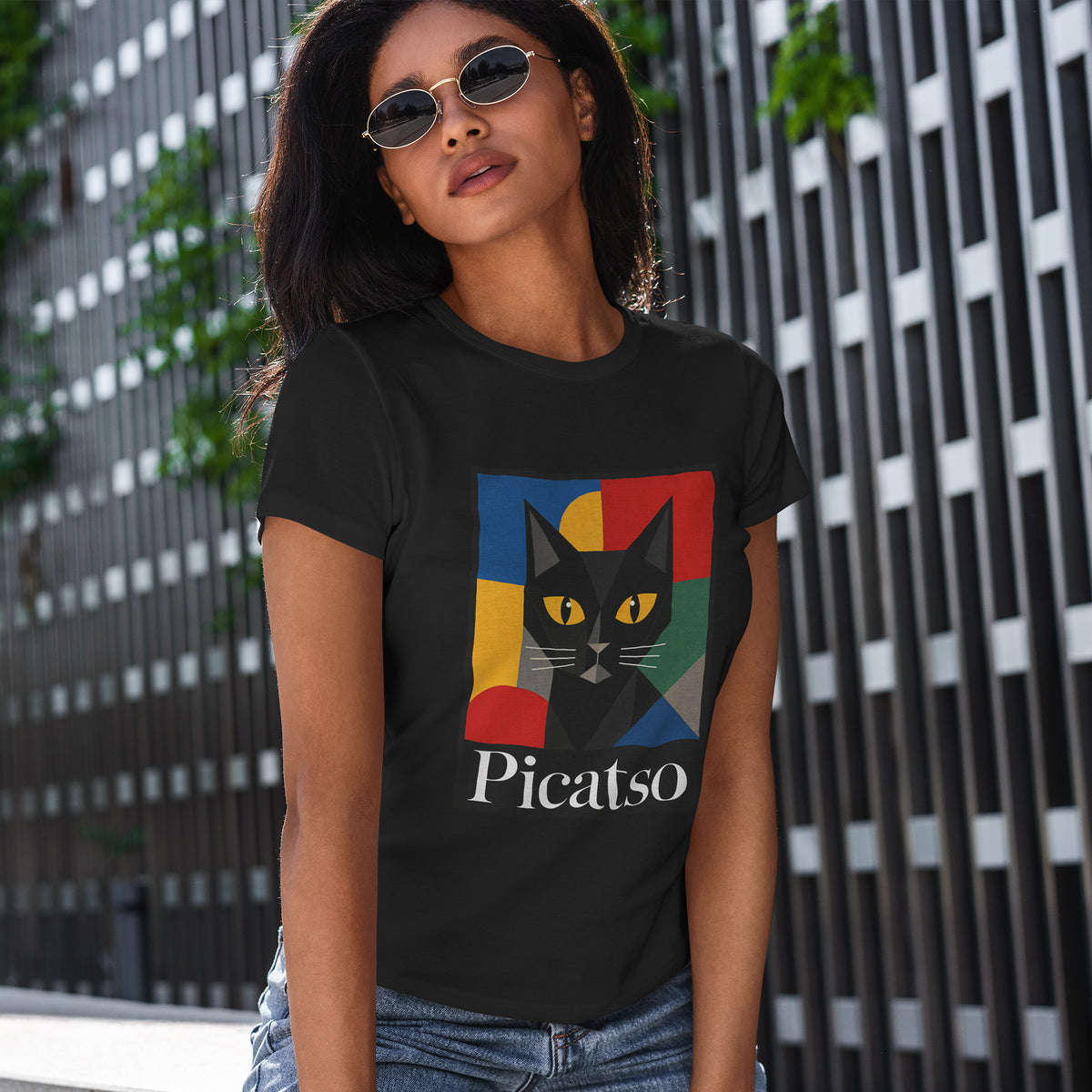 Picatso - koszulka z kotem w artystycznym stylu