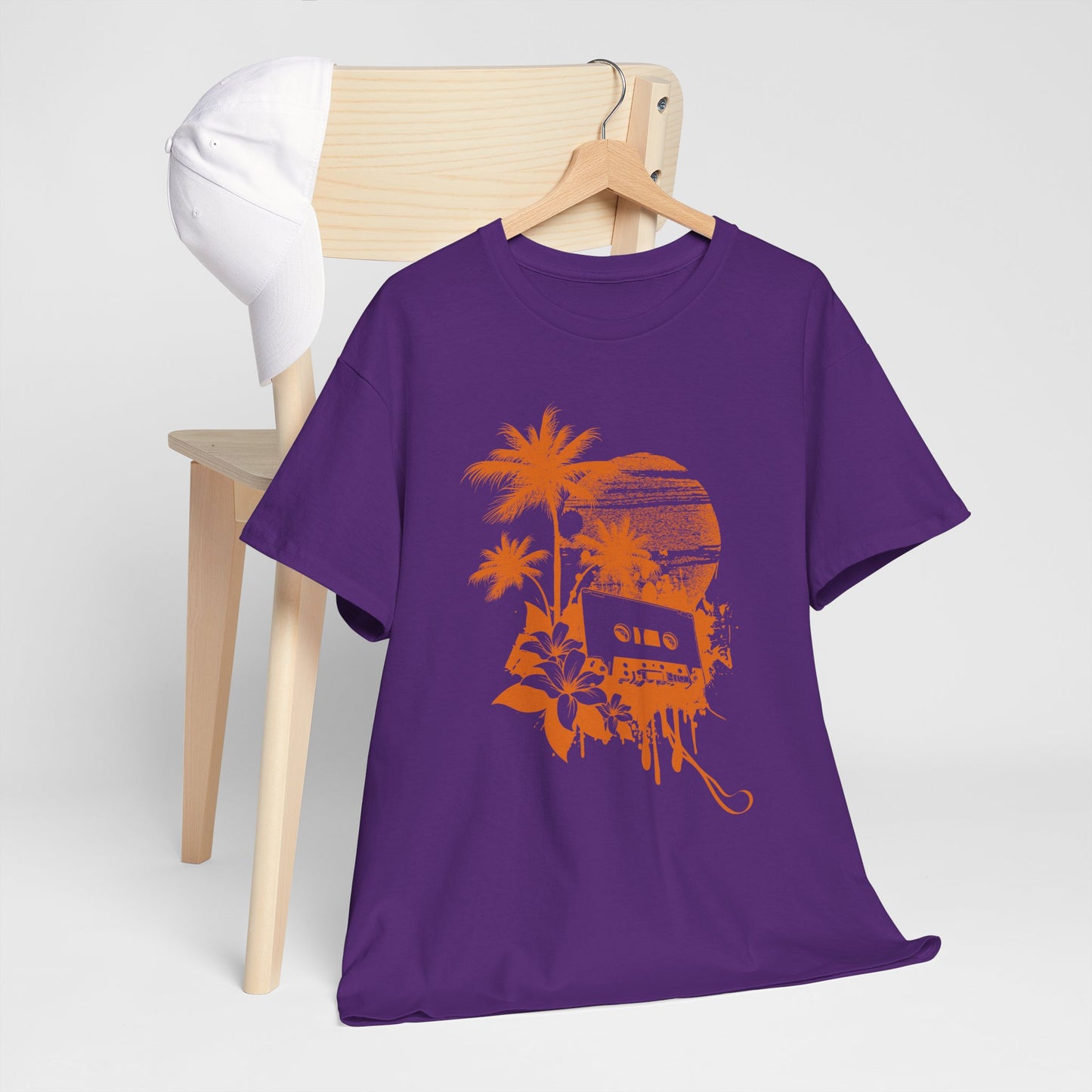 Retro zachód słońca pod palmami - Vintage Beach Vibes