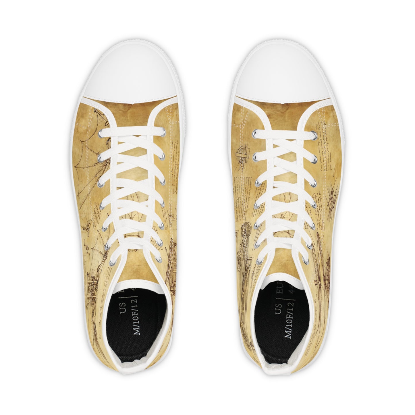 Męskie trampki high top Da Vinci Sketch – vintage blueprint