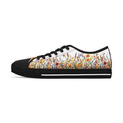 Jesienne kwiaty - damskie niskie trampki