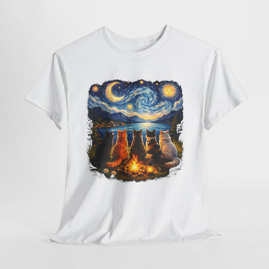 Kocie Ognisko pod Gwiaździstym Niebem Van Gogha - artystyczny nadruk