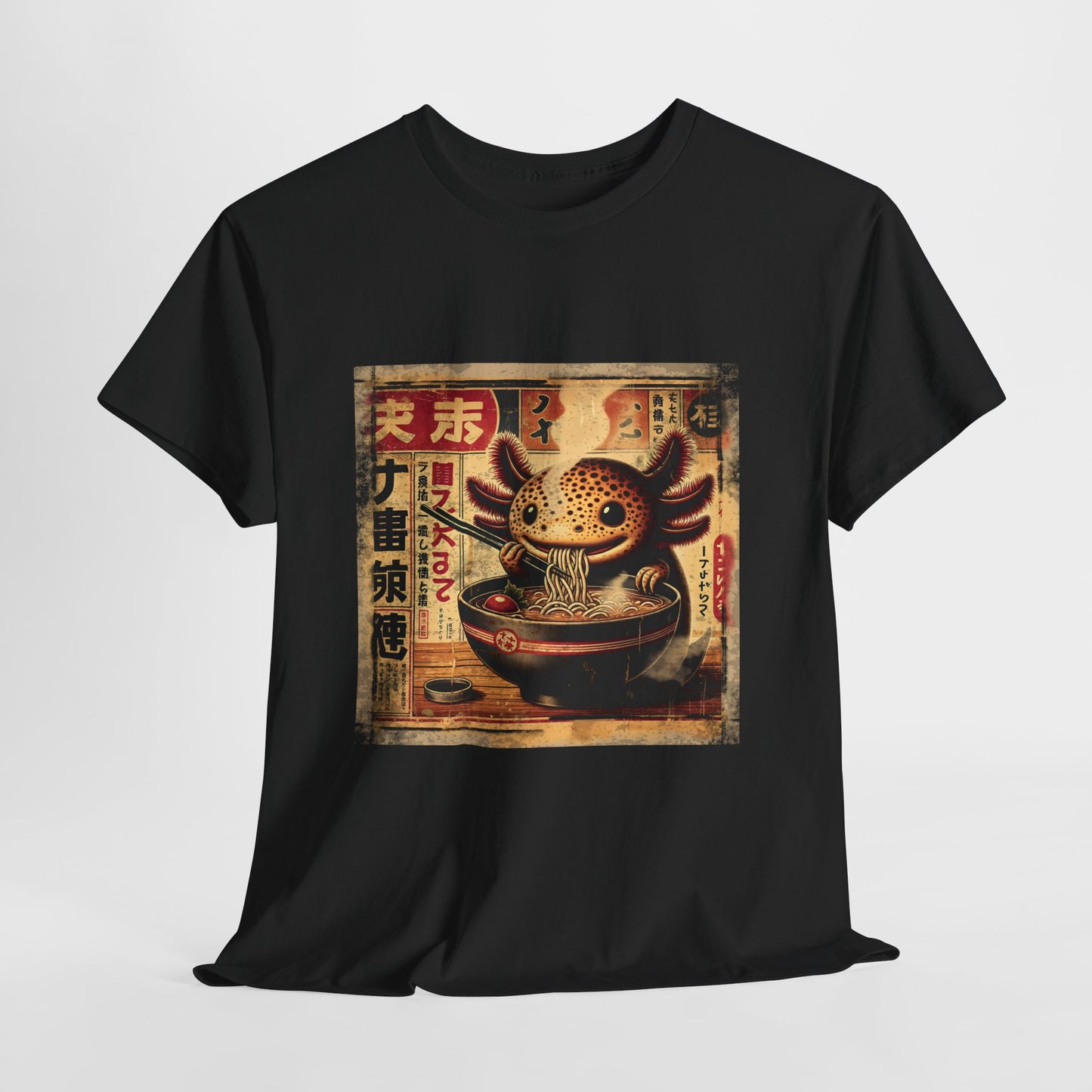 Japoński aksolotl i ramen - anime retro vintage