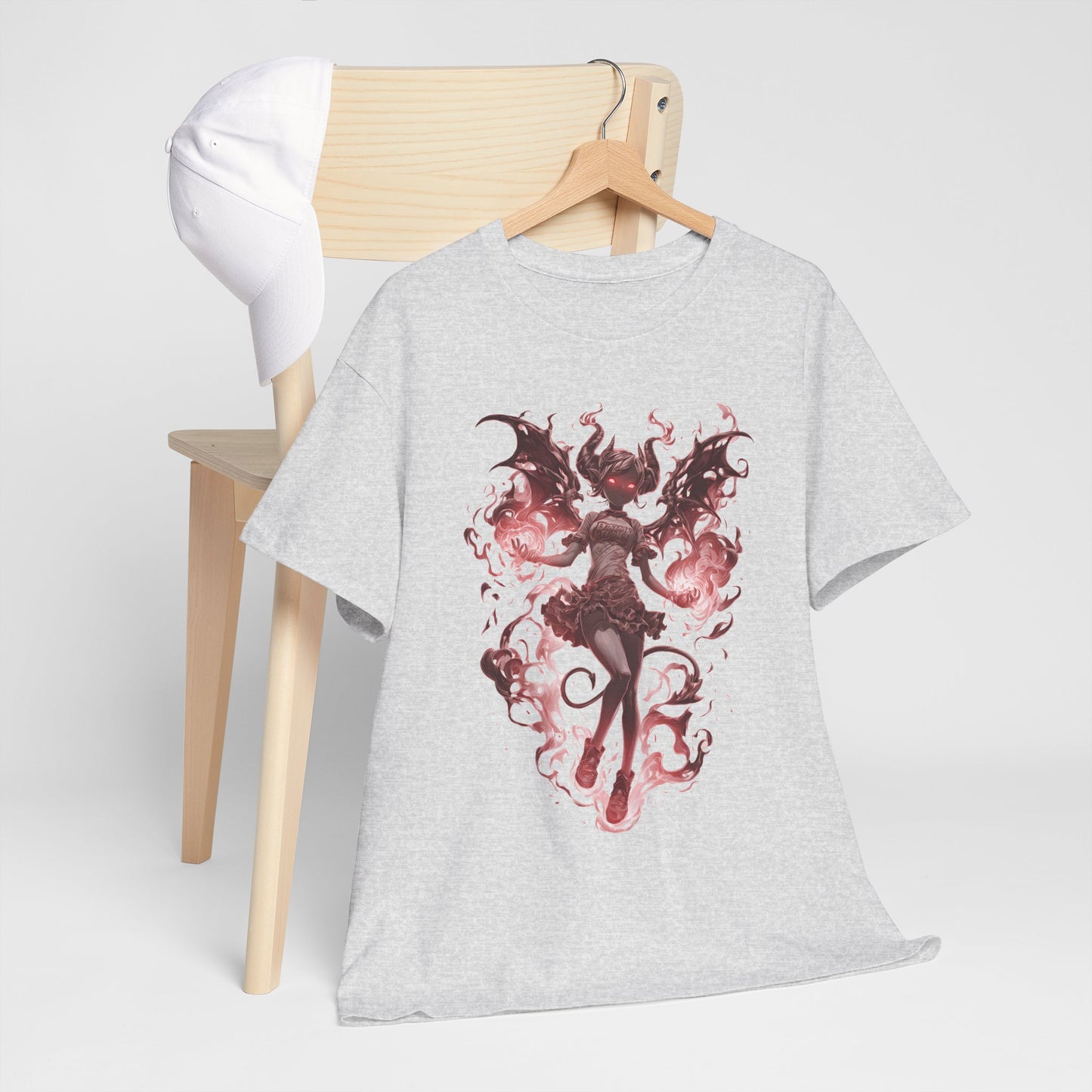 Różowy Demon - anime girl w płomieniach