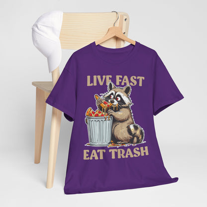 Live Fast Eat Trash - szop pracz z pizzą