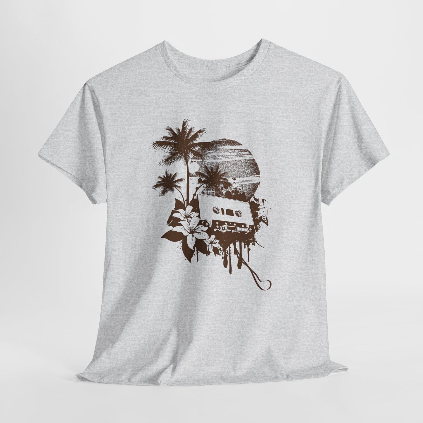 Retro zachód słońca pod palmami - Vintage Beach Vibes