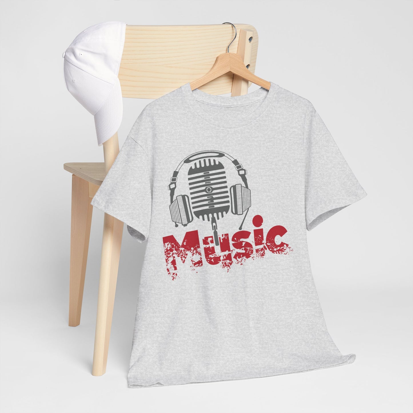 Music - koszulka z mikrofonem i słuchawkami retro