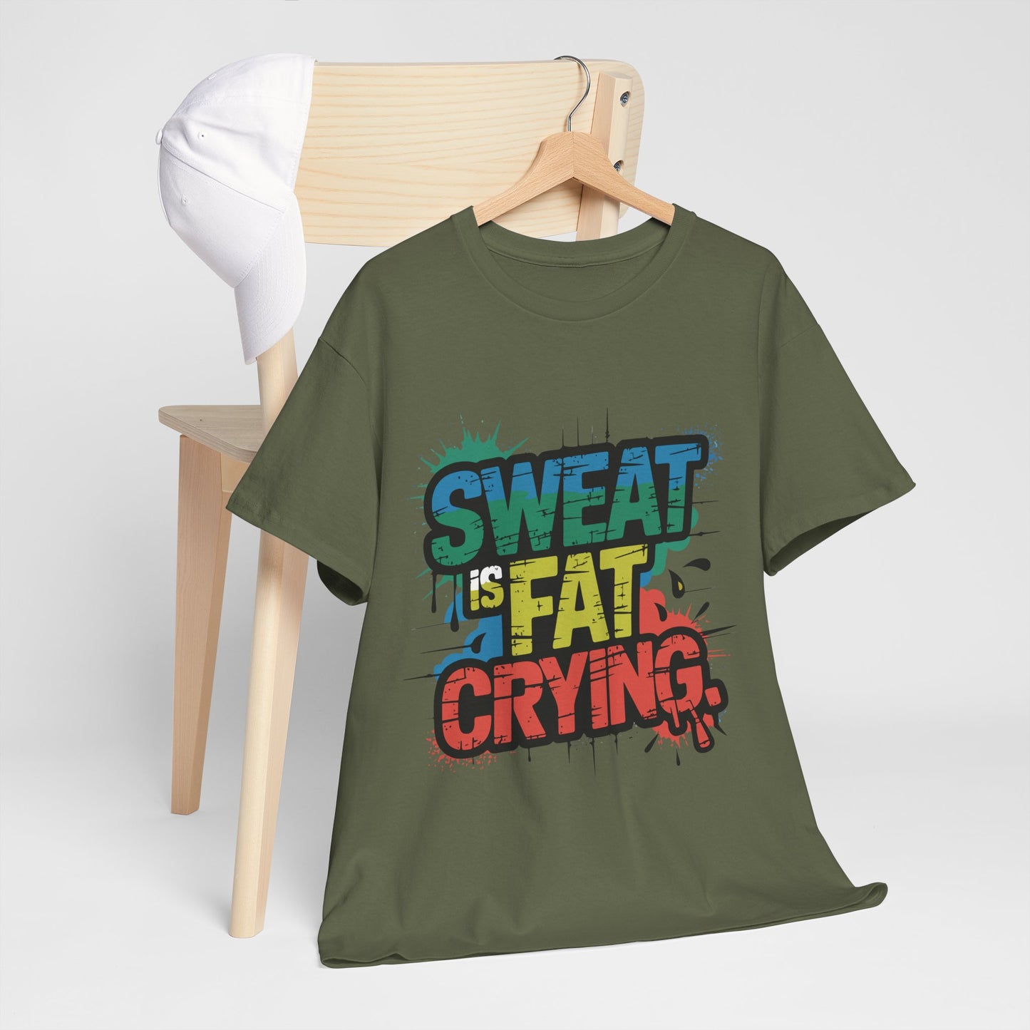 Sweat Is Fat Crying - sarkastyczna motywacja na trening