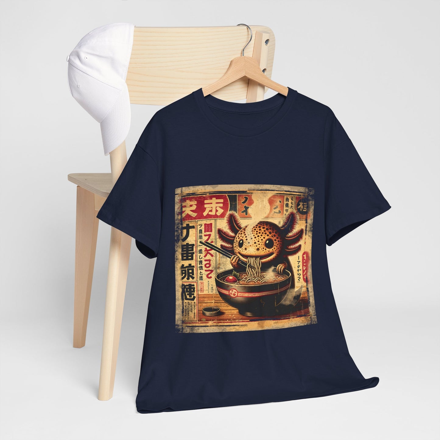 Japoński aksolotl i ramen - anime retro vintage