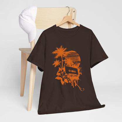 Retro zachód słońca pod palmami - Vintage Beach Vibes