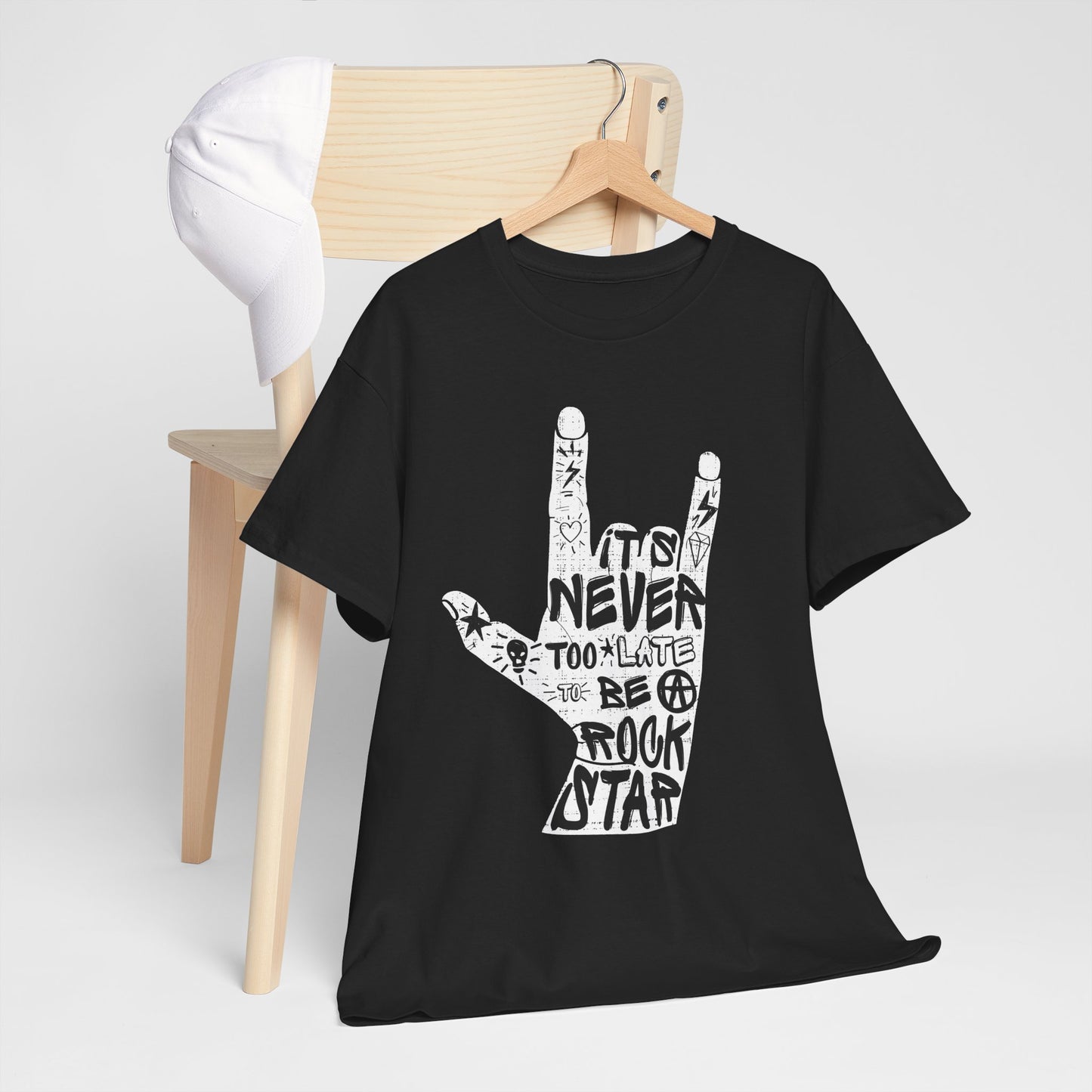 It’s Never Too Late to Be a Rock Star - rockowy napis