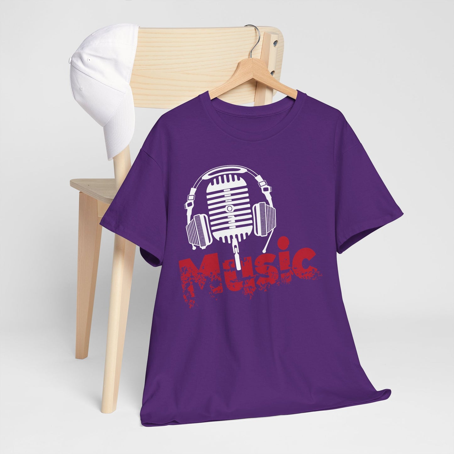 Music - koszulka z mikrofonem i słuchawkami retro