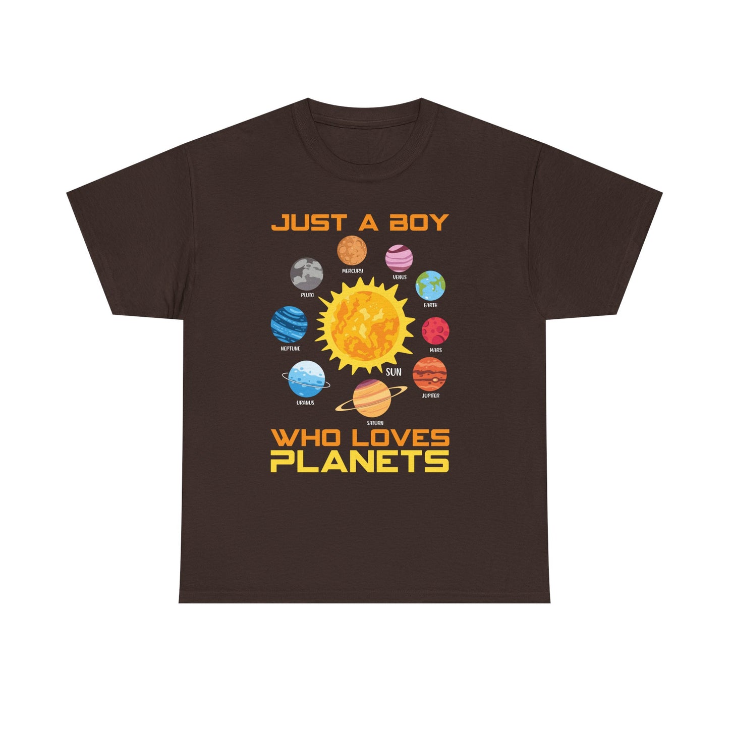 Just A Boy Who Loves Planets Shirt - Cute Solar System Graphic Tee for Space Lovers, Astronomy Kids & Science Fans