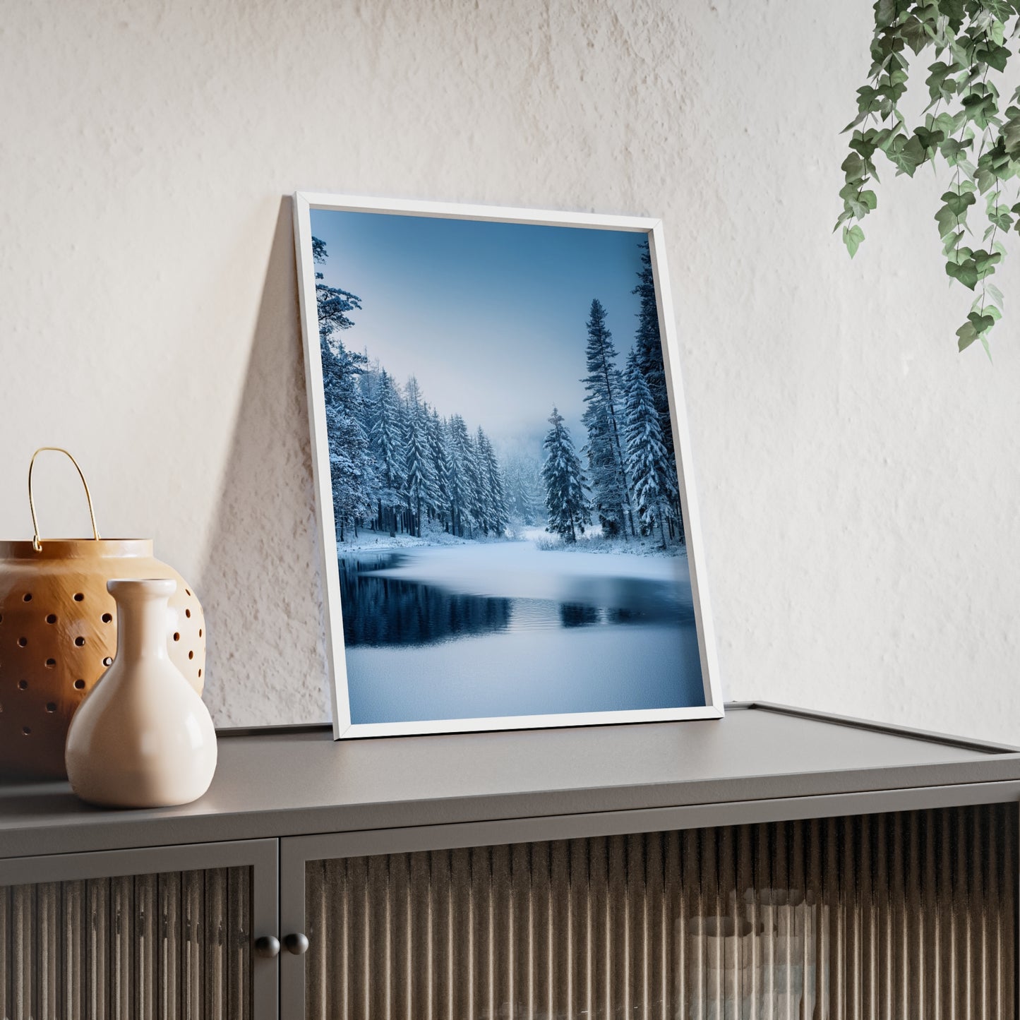 Nordic Winter Forest – Zimowy Las i Zamarznięte Jezioro
