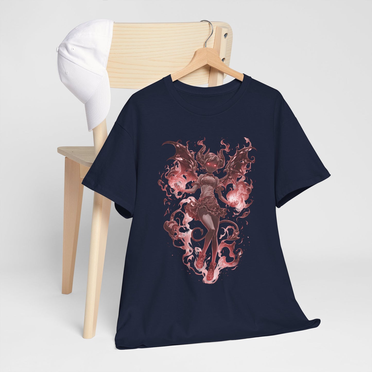 Różowy Demon - anime girl w płomieniach