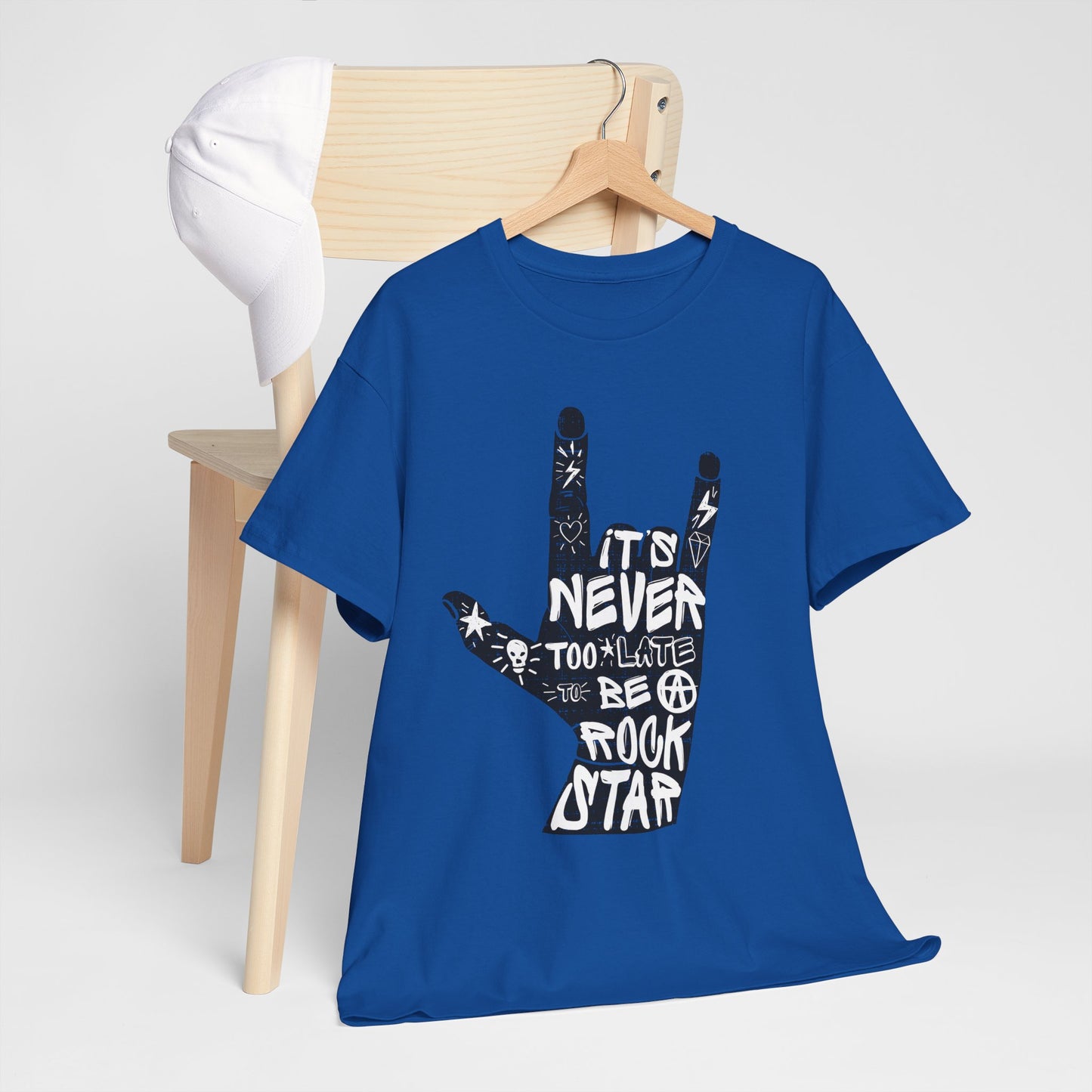 It’s Never Too Late to Be a Rock Star - rockowy napis