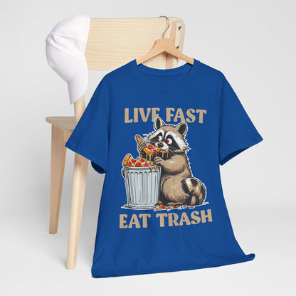 Live Fast Eat Trash - szop pracz z pizzą