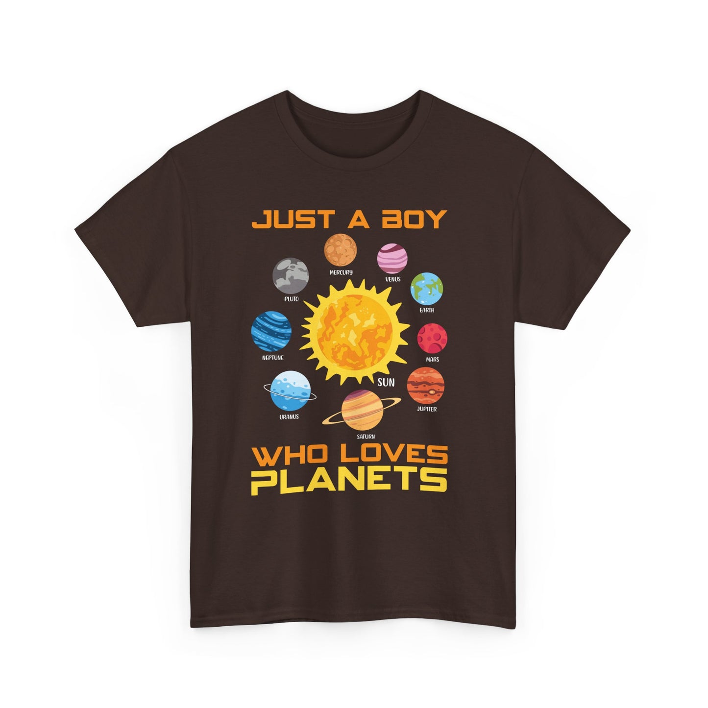 Just A Boy Who Loves Planets Shirt - Cute Solar System Graphic Tee for Space Lovers, Astronomy Kids & Science Fans