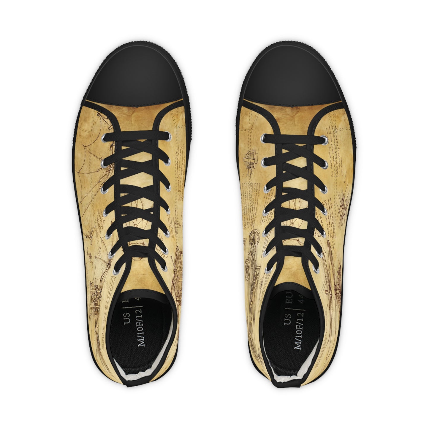 Męskie trampki high top Da Vinci Sketch – vintage blueprint