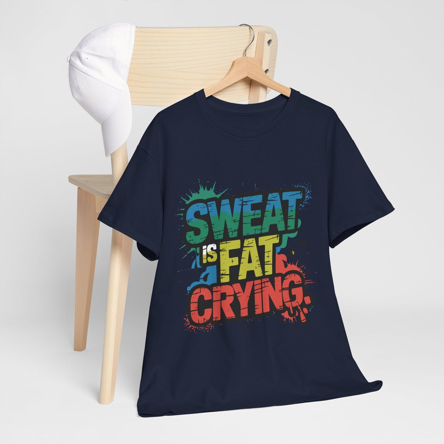Sweat Is Fat Crying - sarkastyczna motywacja na trening