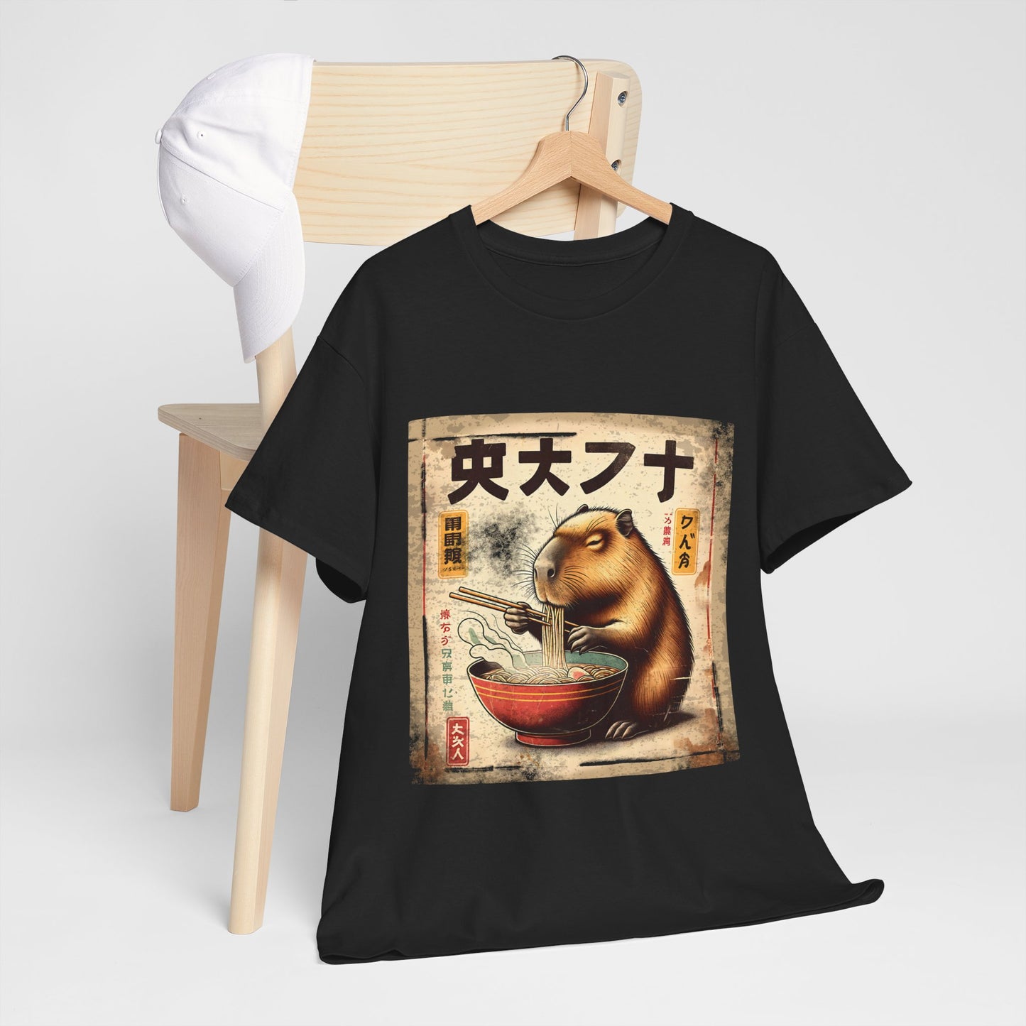 Kapibara i ramen - anime retro vintage