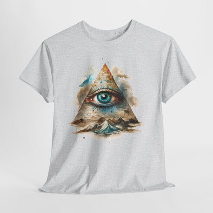 Wszystko widzące oko „Illuminati” – oko w piramidzie w akwarelowym stylu
