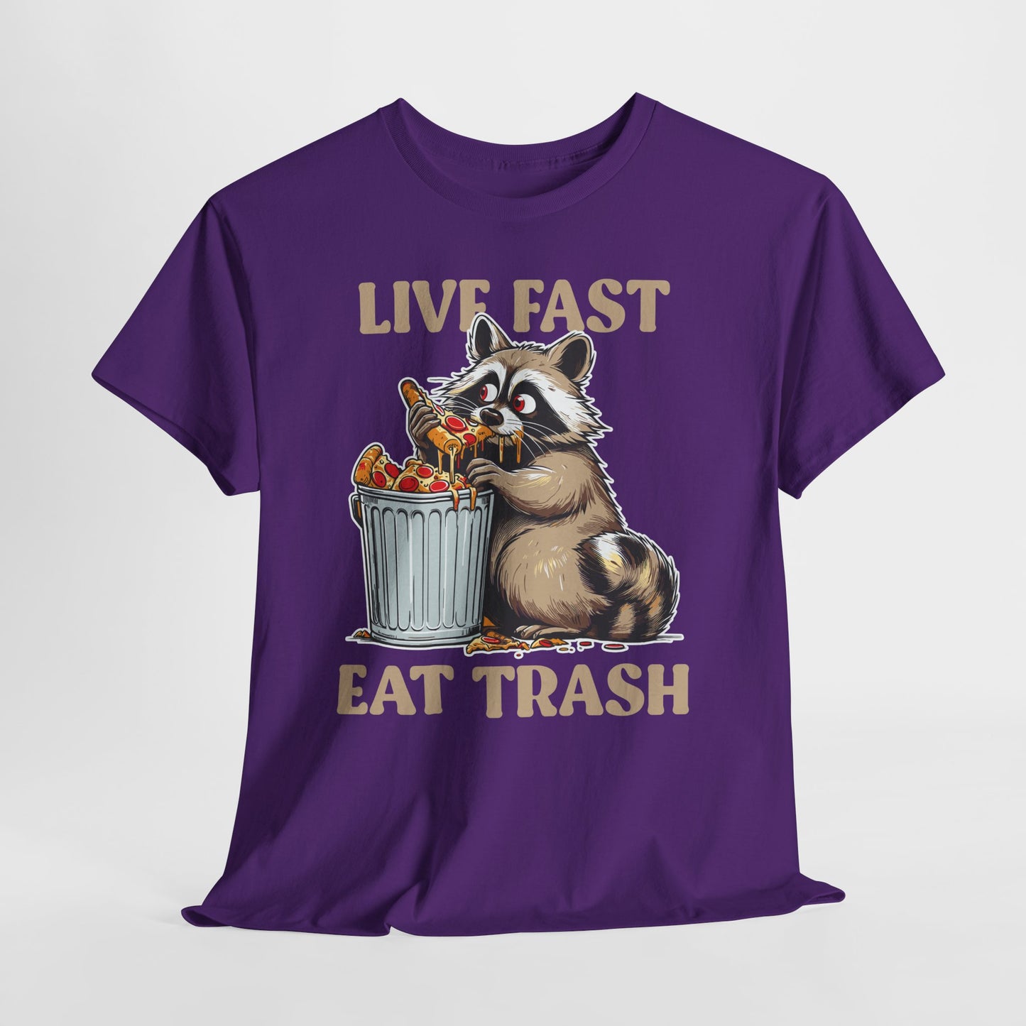 Live Fast Eat Trash - szop pracz z pizzą