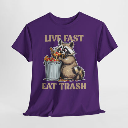 Live Fast Eat Trash - szop pracz z pizzą