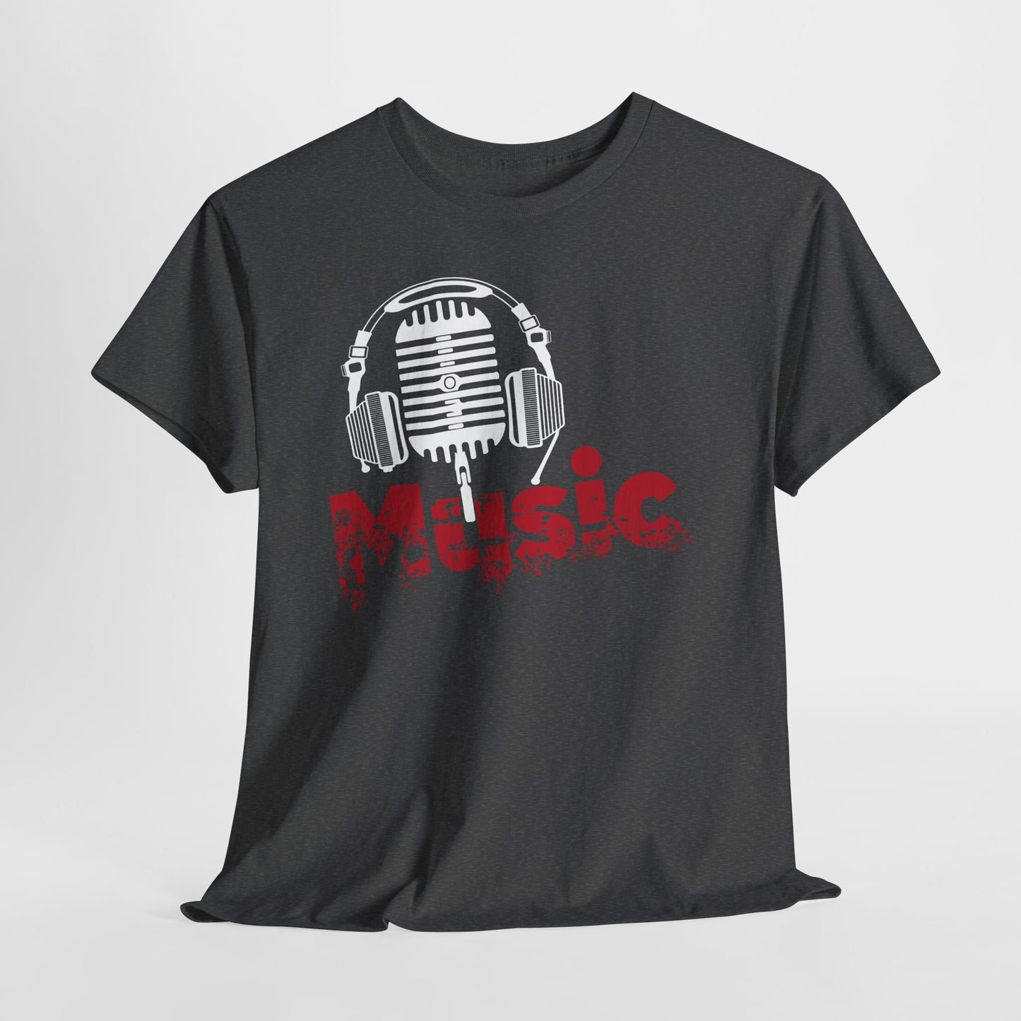 Music - koszulka z mikrofonem i słuchawkami retro