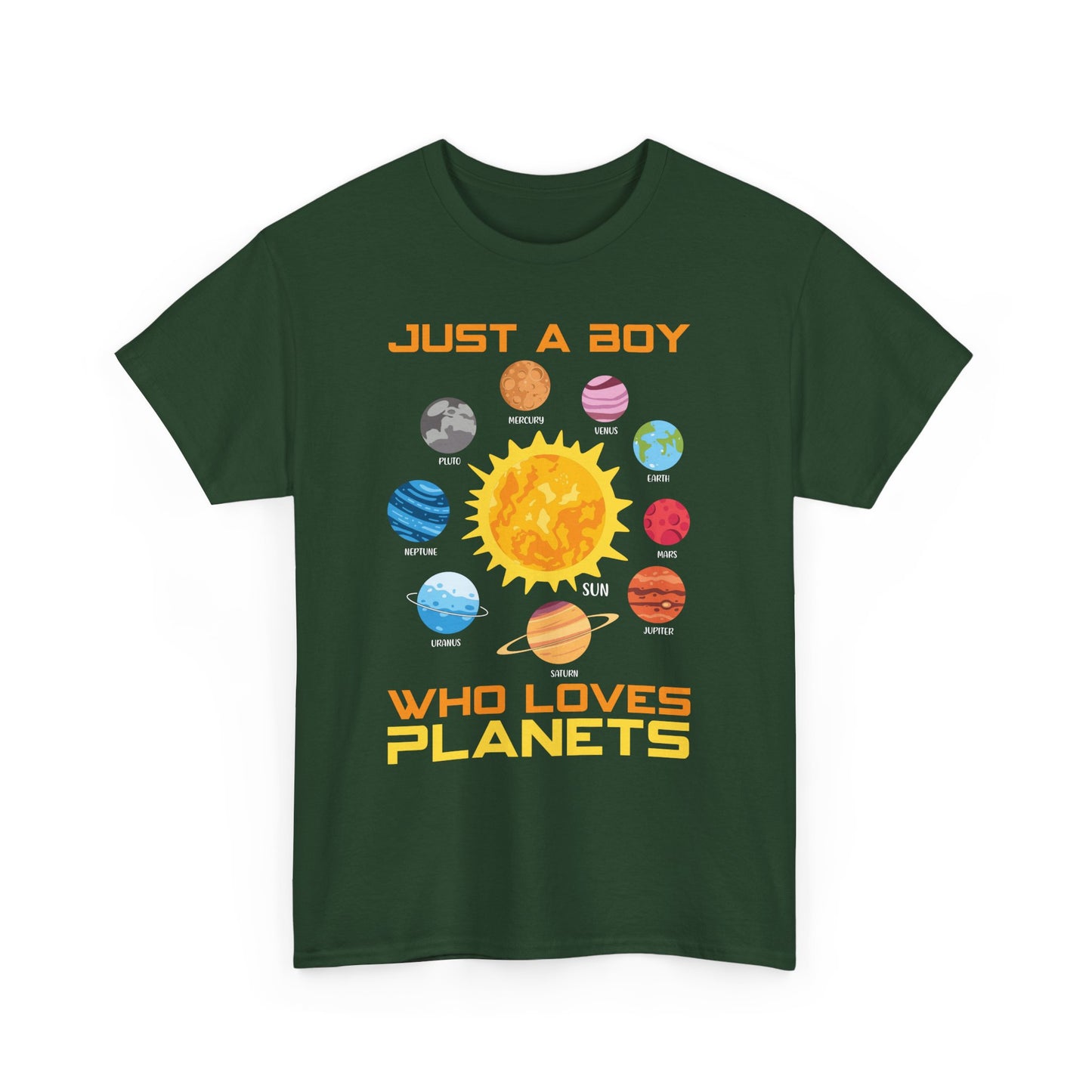 Just A Boy Who Loves Planets Shirt - Cute Solar System Graphic Tee for Space Lovers, Astronomy Kids & Science Fans