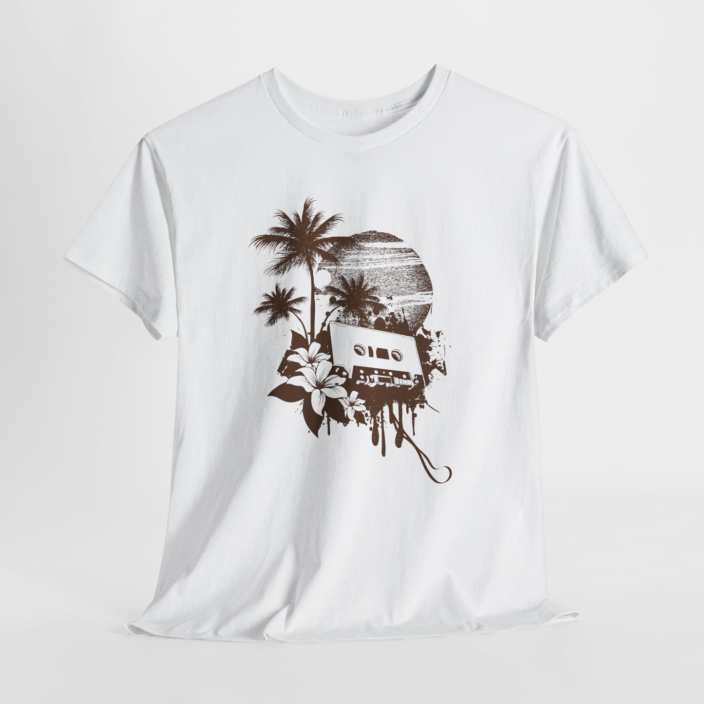 Retro zachód słońca pod palmami - Vintage Beach Vibes