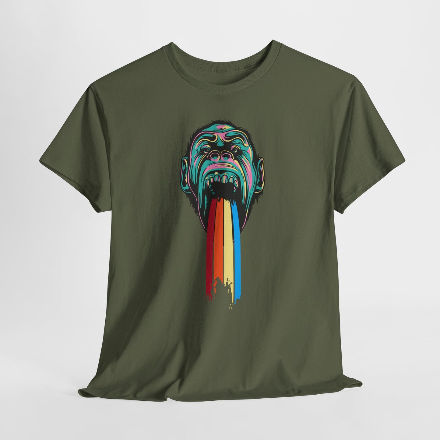 Małpie "rzygam tęczą" - neonowy pop art