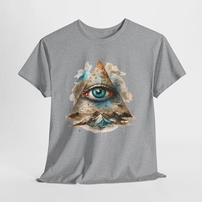 Wszystko widzące oko „Illuminati” – oko w piramidzie w akwarelowym stylu