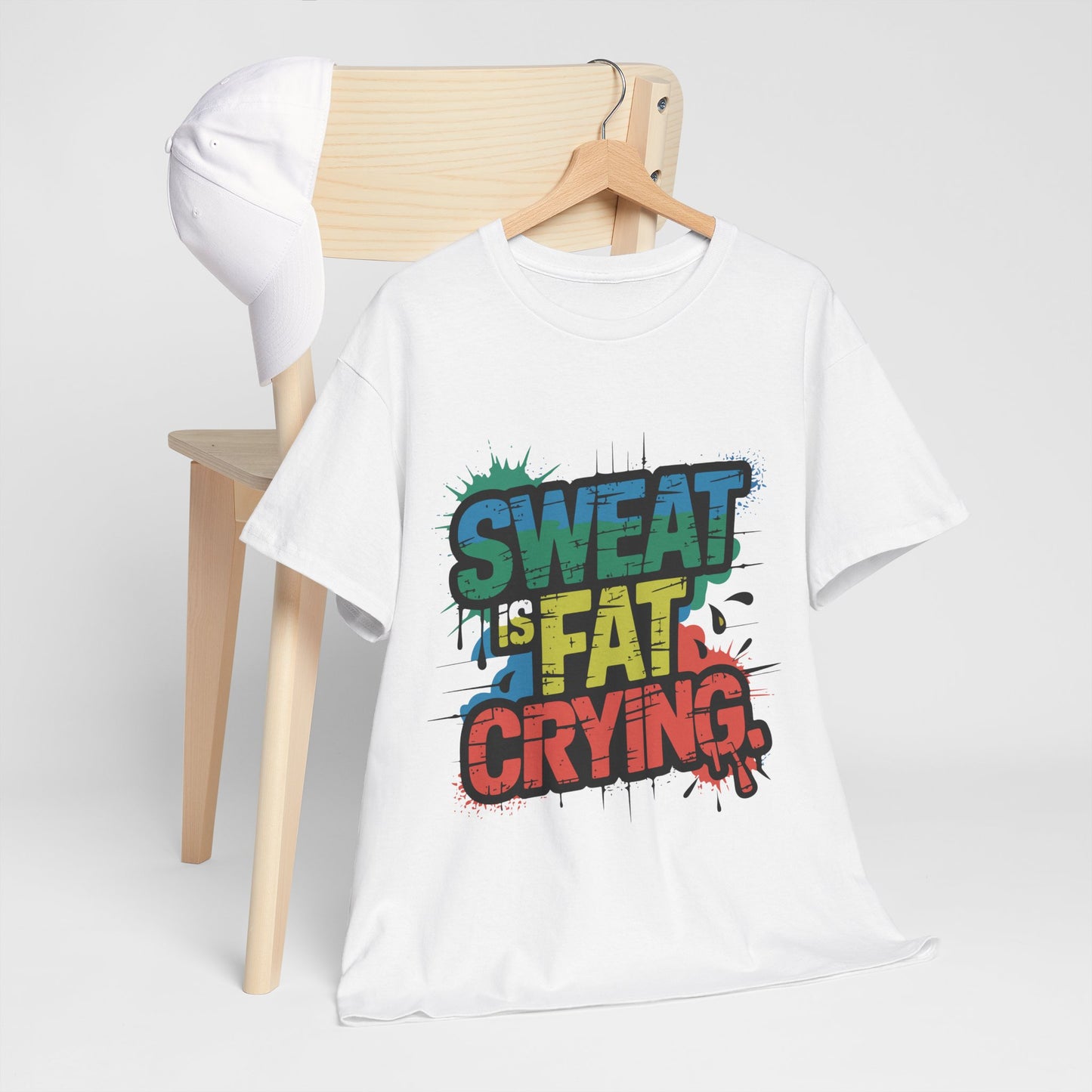 Sweat Is Fat Crying - sarkastyczna motywacja na trening