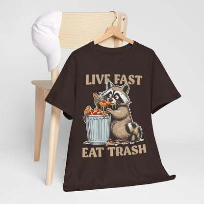 Live Fast Eat Trash - szop pracz z pizzą