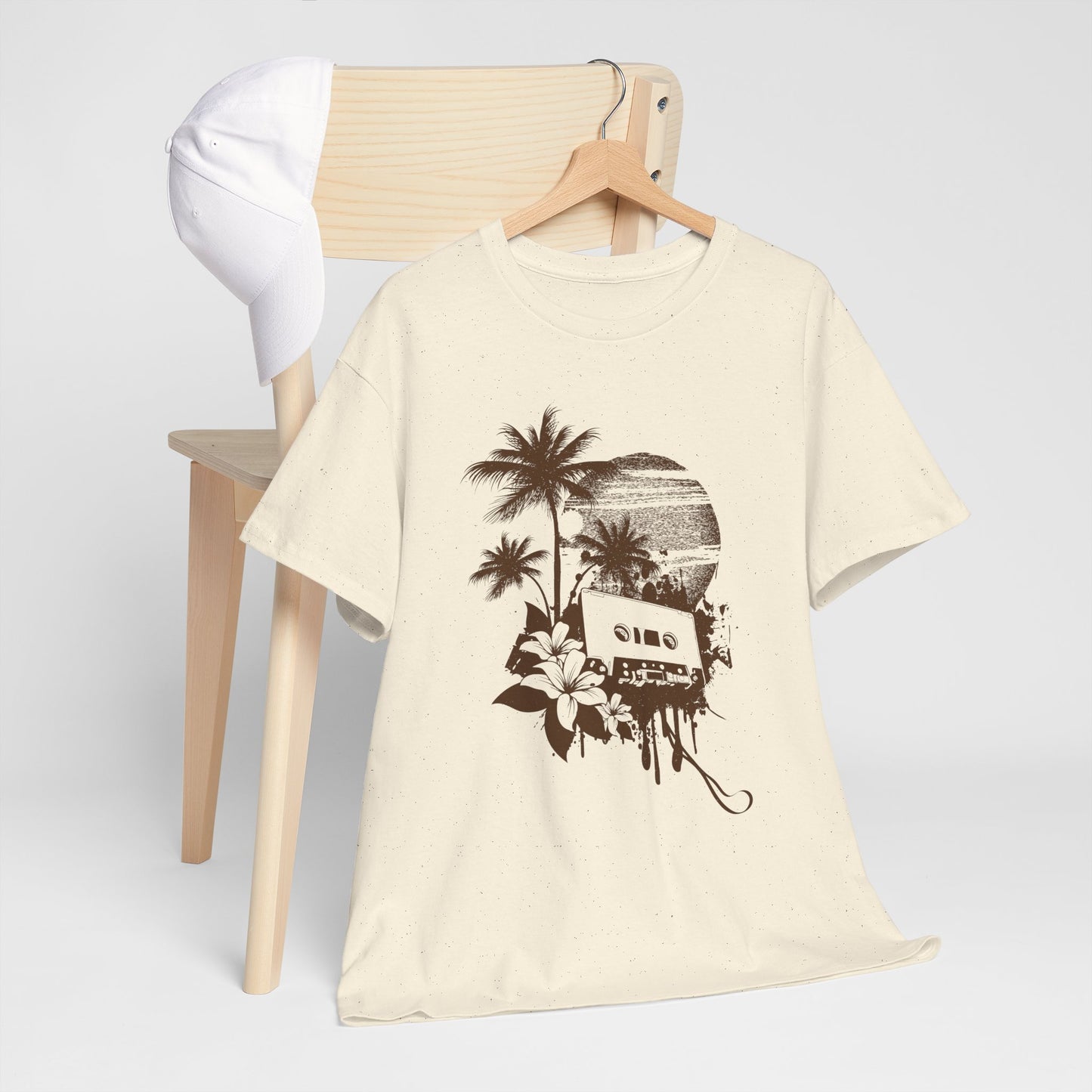 Retro zachód słońca pod palmami - Vintage Beach Vibes