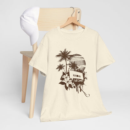 Retro zachód słońca pod palmami - Vintage Beach Vibes