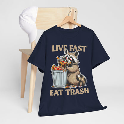 Live Fast Eat Trash - szop pracz z pizzą