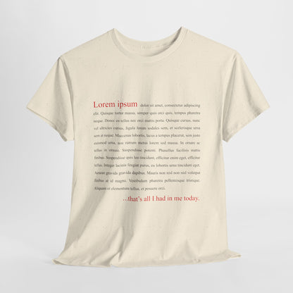 Lorem Ipsum... that's all I had in me today