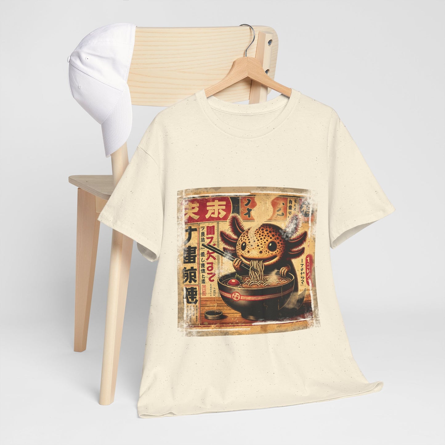 Japoński aksolotl i ramen - anime retro vintage