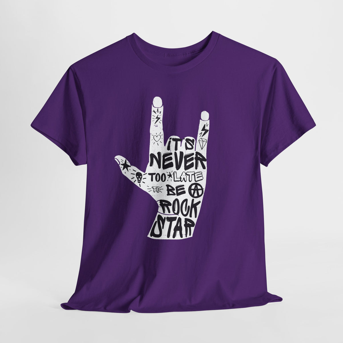 It’s Never Too Late to Be a Rock Star - rockowy napis