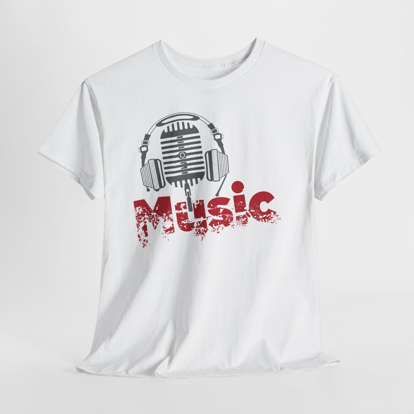 Music - koszulka z mikrofonem i słuchawkami retro