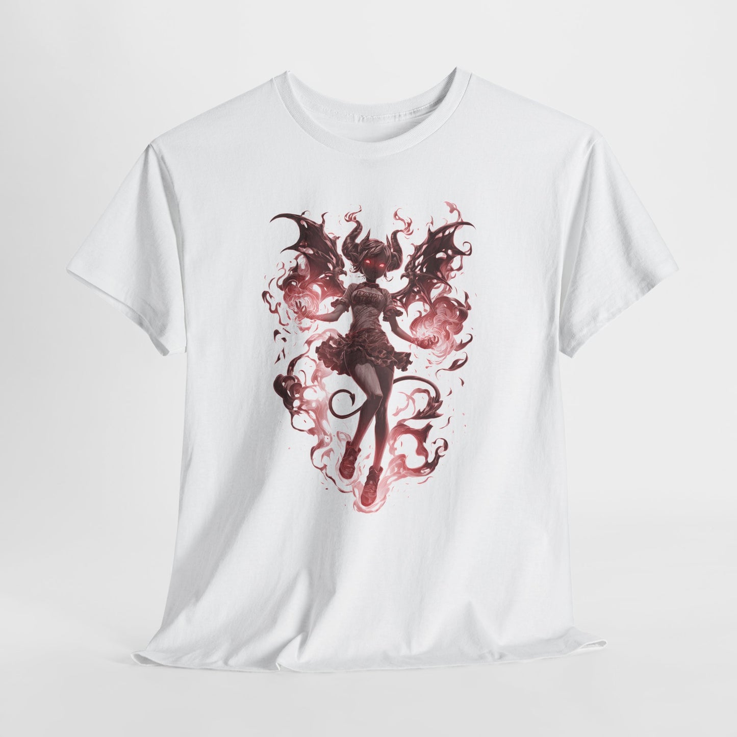 Różowy Demon - anime girl w płomieniach