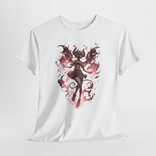 Różowy Demon - anime girl w płomieniach